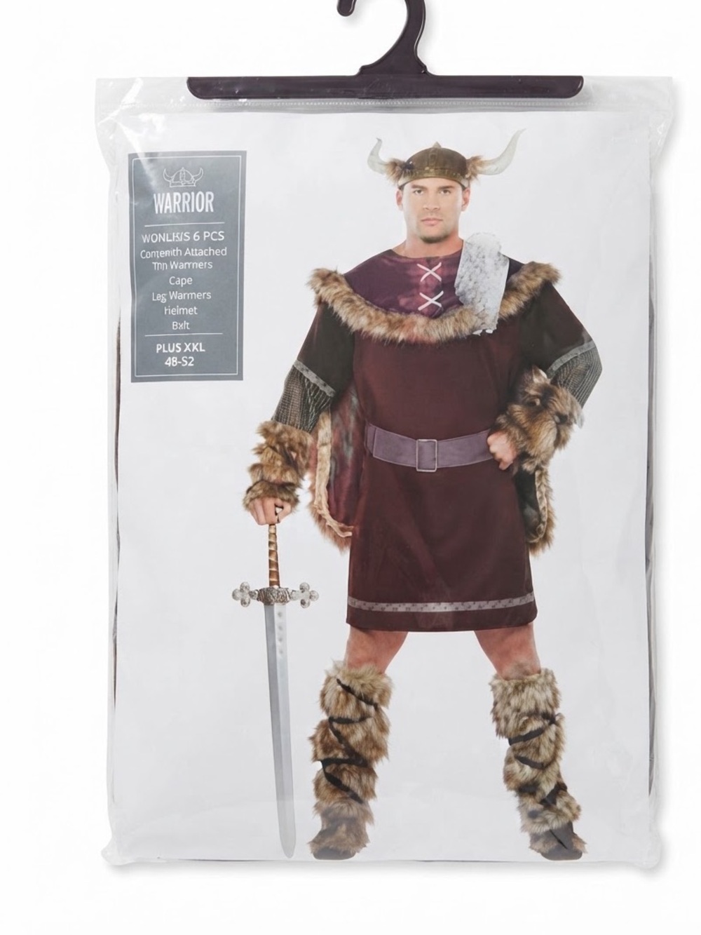 Warrior Viking Adult Costume -6 pieces (sword not included) -Halloween